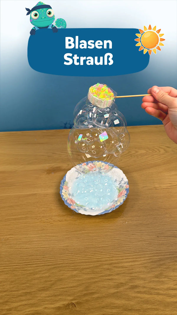 🫧 Blasen Strauß: Seifenblasen Experiment für Kinder