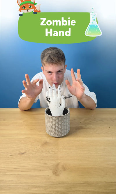 🧟 Zombiehand: Natron Essig Experiment für Halloween