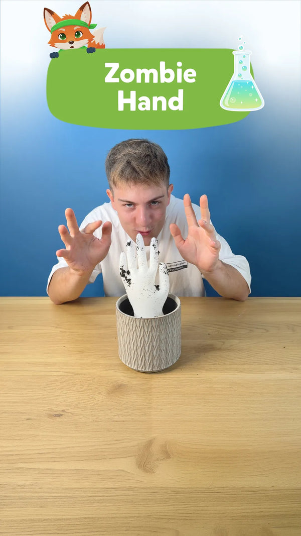 🧟 Zombiehand: Natron Essig Experiment für Halloween